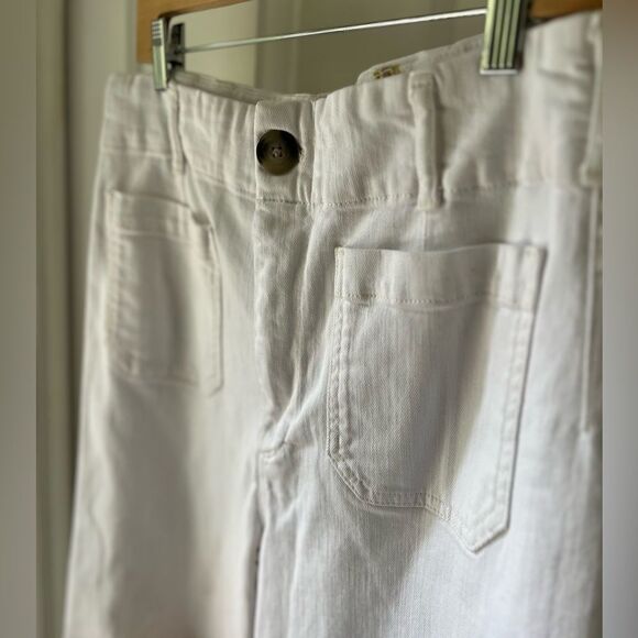 Maeve The Colette White Wide Leg Cropped Jeans 32 - Picture 2 of 4